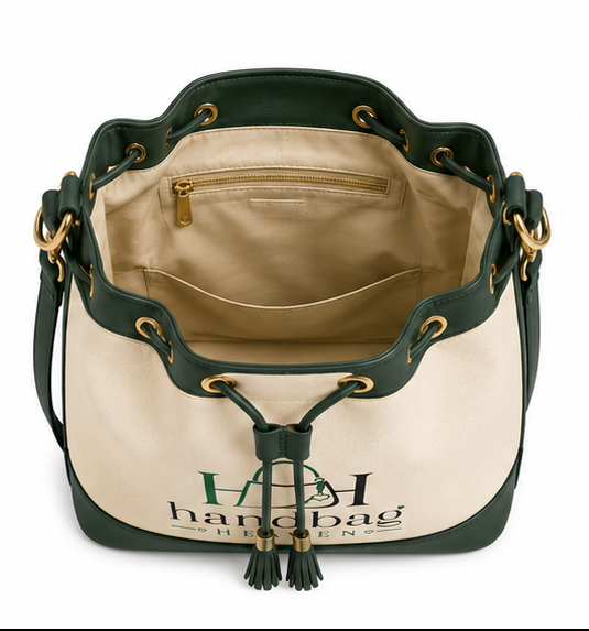 Elegant Drawstring Bucket Shoulder Bag with Tassel