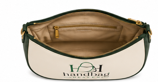 Elegant Crescent Canvas Shoulder Bag with Crossbody Strap
