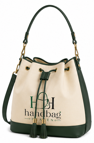 Elegant Drawstring Bucket Shoulder Bag with Tassel