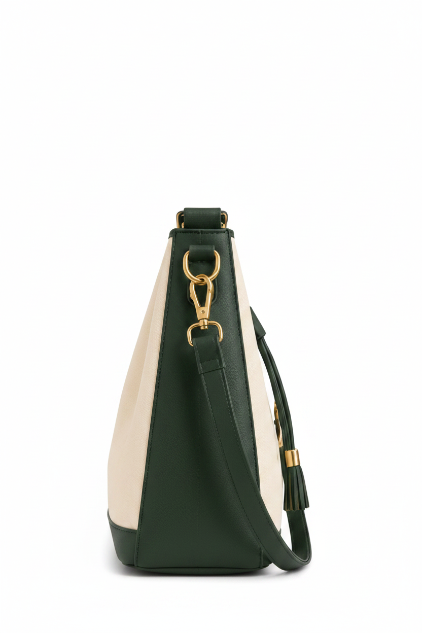Elegant Drawstring Bucket Shoulder Bag with Tassel