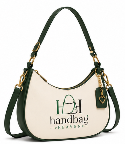 Elegant Crescent Canvas Shoulder Bag with Crossbody Strap